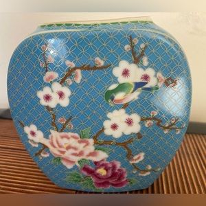 Vtg cloisonné Takahashi vase EUC